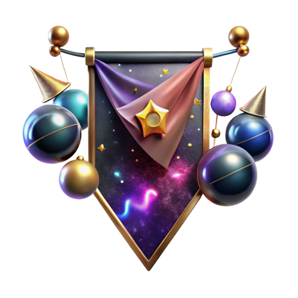 extraordinary traditional World Music Festival Banner Cutout with Colorful Flags Isolated detailed png