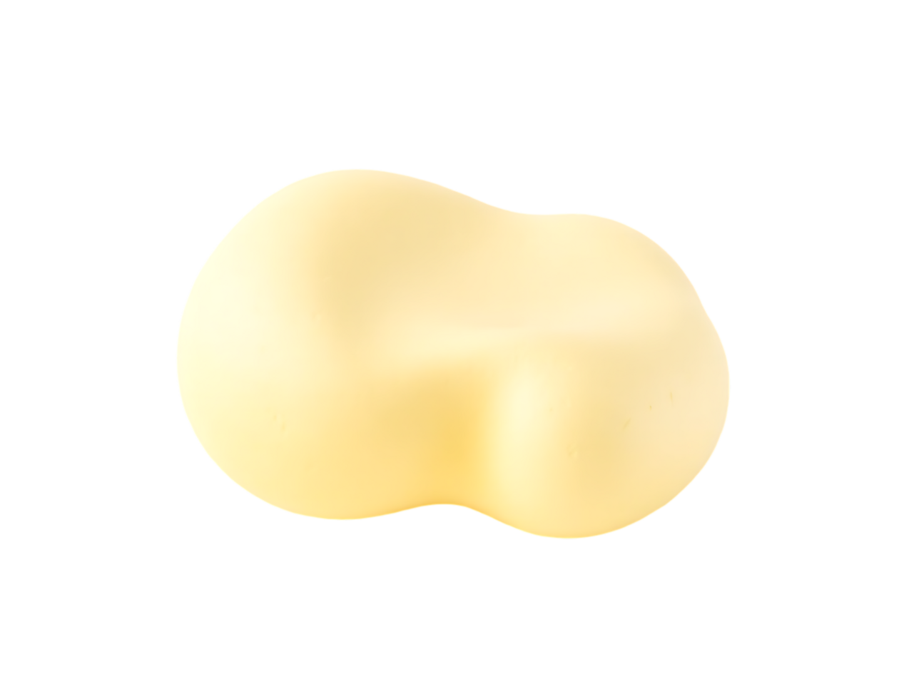 Abstract 3D Rendered Yellow Blob Shape png