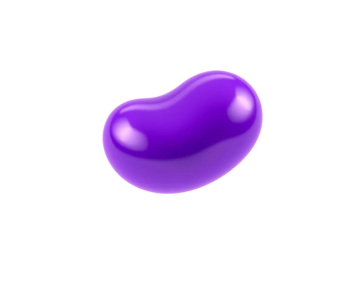 Glossy Purple Bean Shape Isolated on Transparent Background png