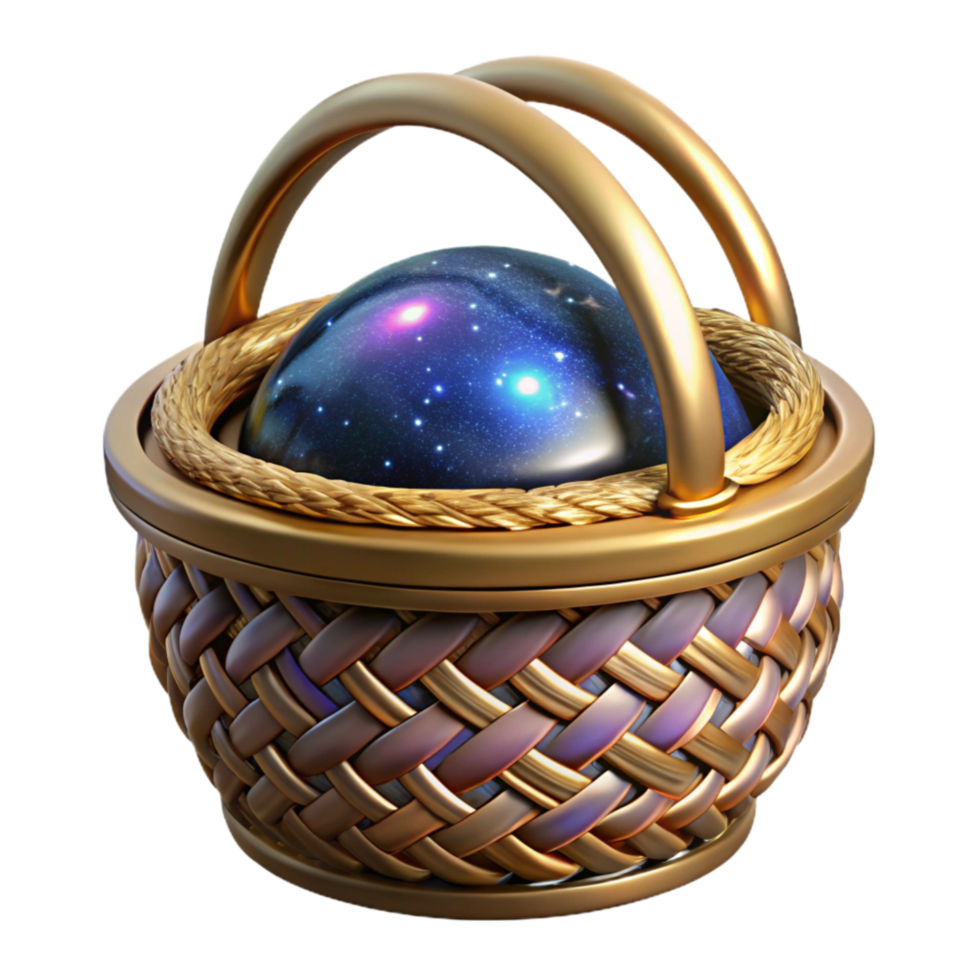 dramatic modern Woven Basket with Lid Rustic Style Isolated exclusive png
