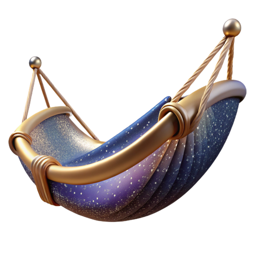 elegant artistic Woven Hammock Side View Isolated with Rope Detail genuine png