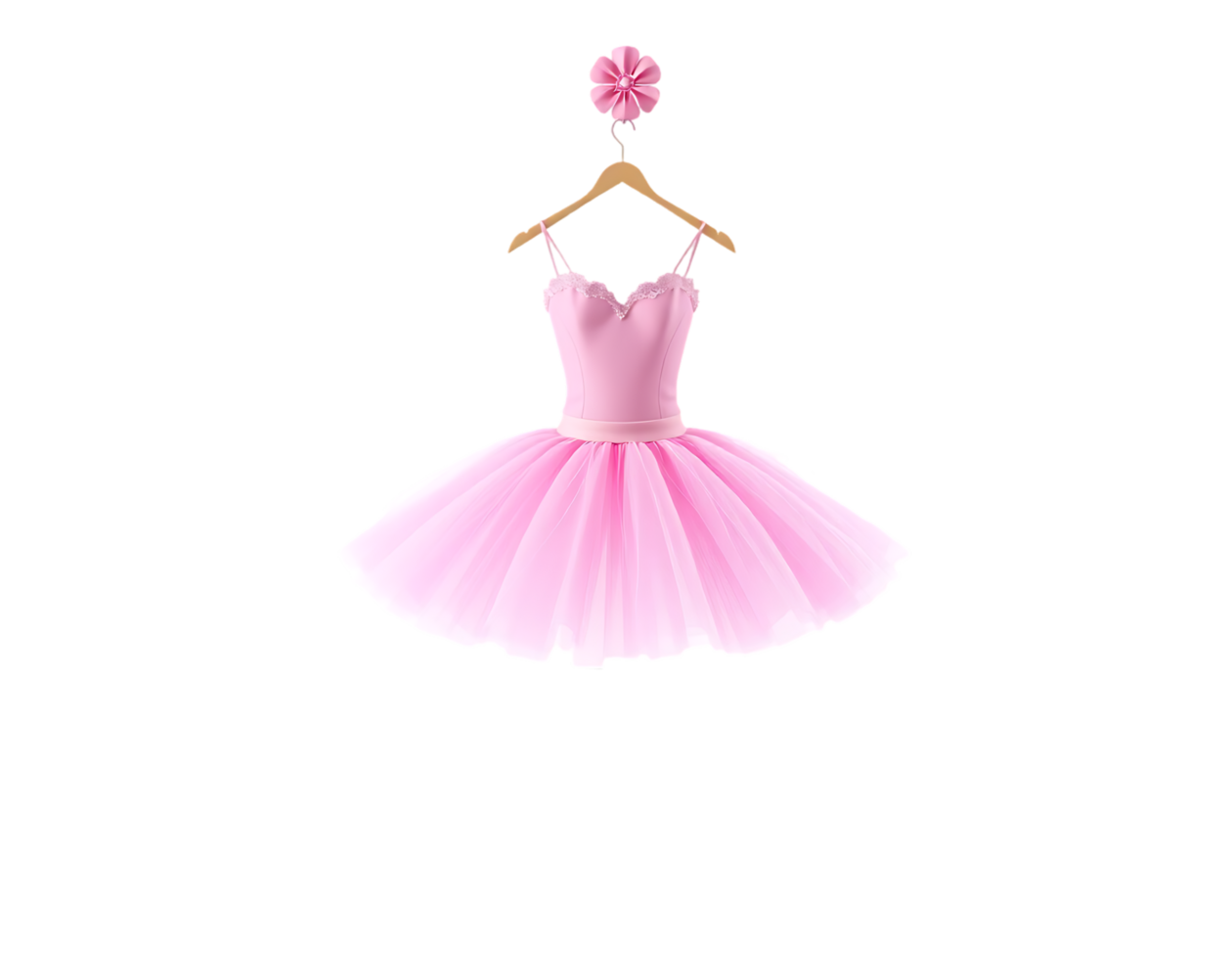 Pink Ballet Tutu Dress with Hair Accessory png