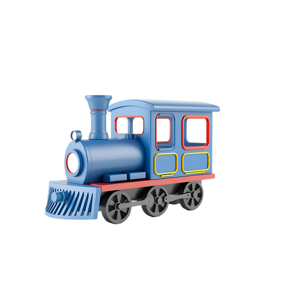 Cute Blue Toy Train png