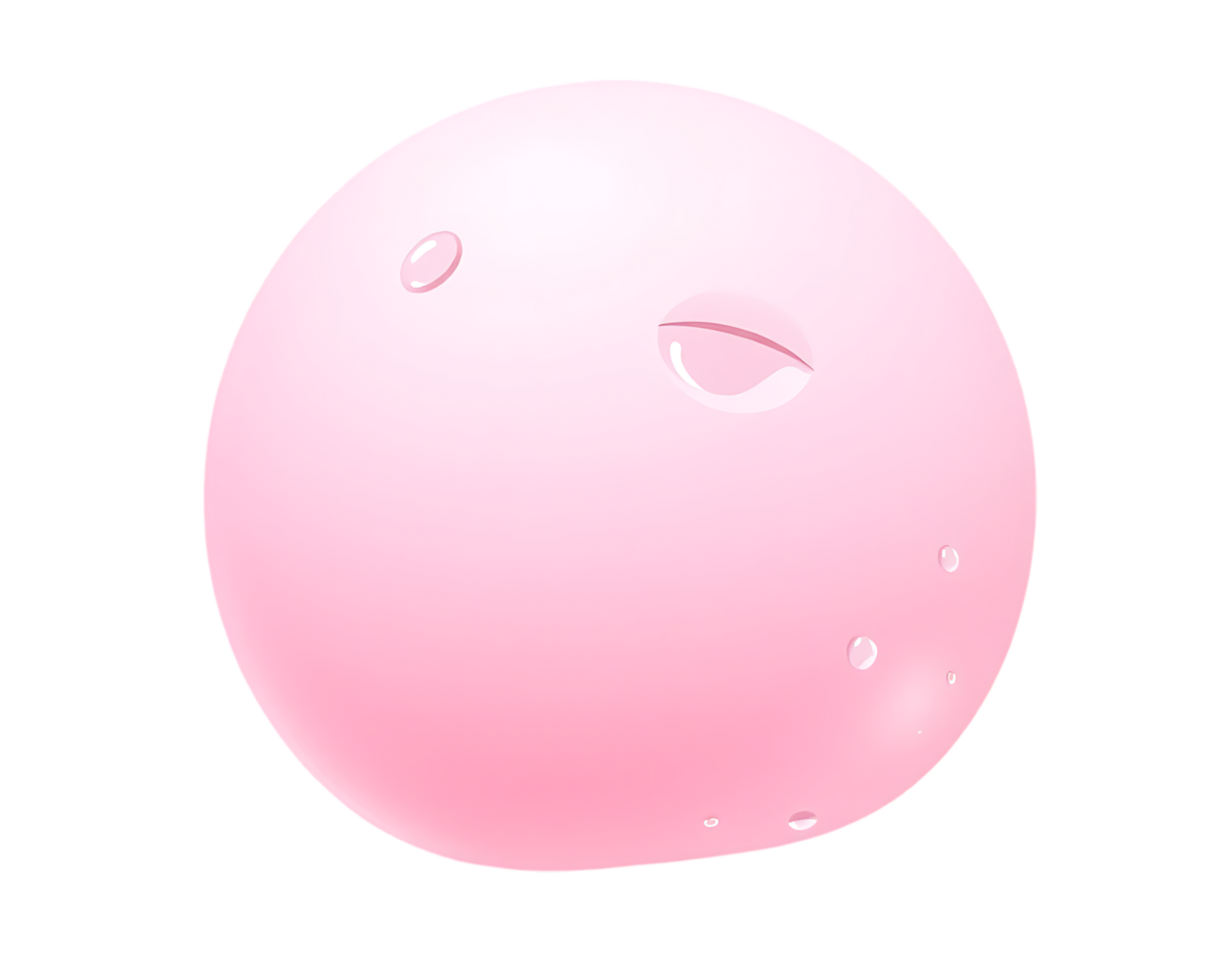 Pink Bubble with Water Droplets png