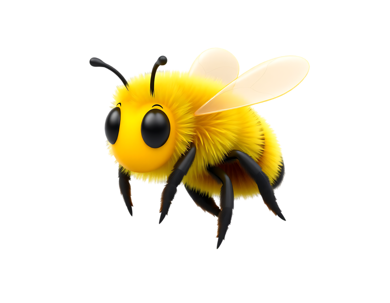 Cute and Fluffy Cartoon Bee png