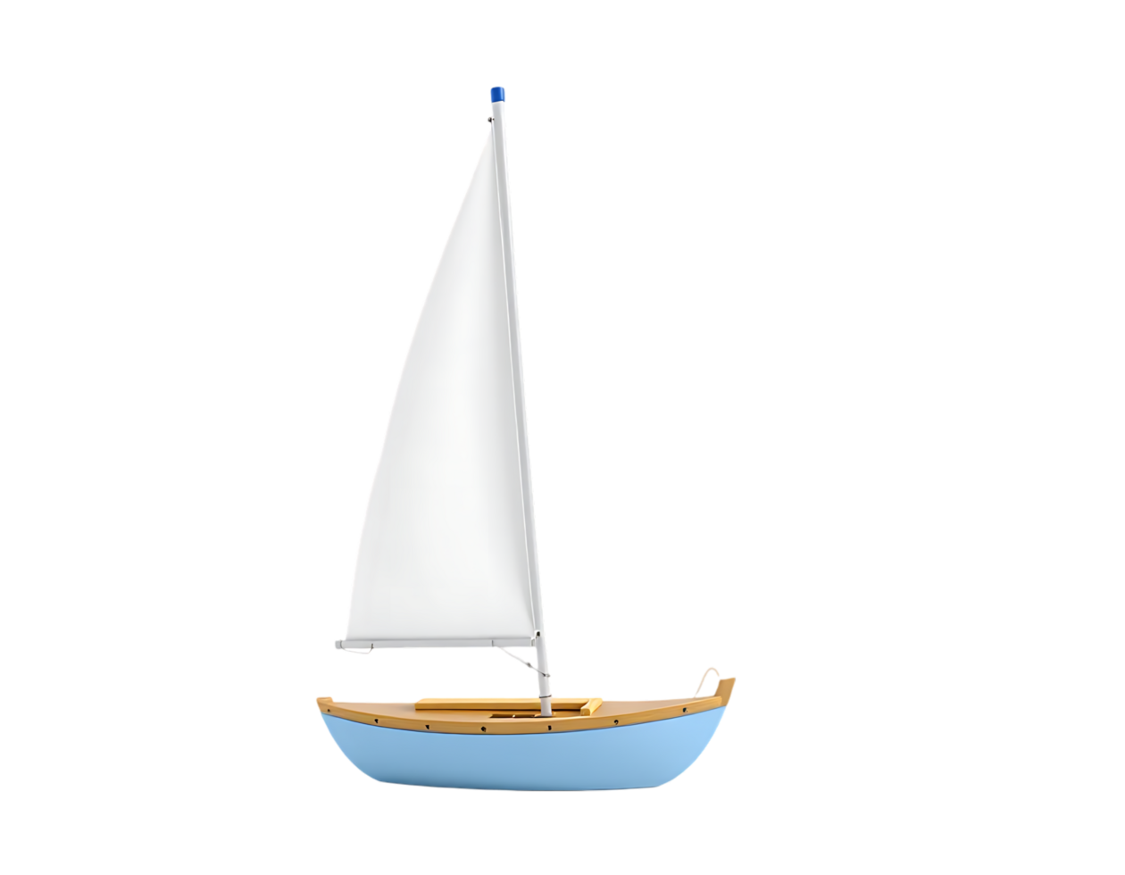 A beautiful blue and white sailboat png