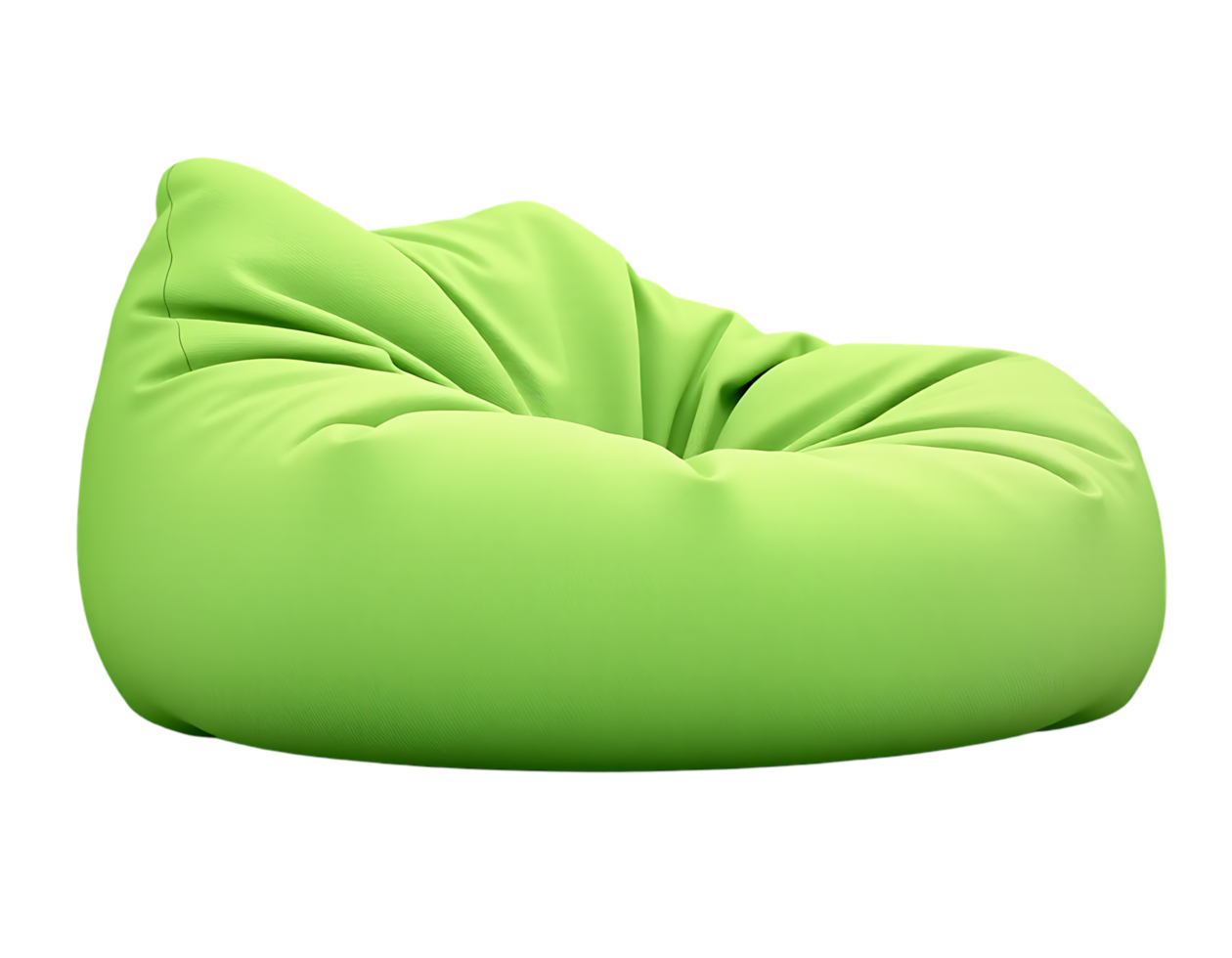 Green bean bag chair isolated on a transparent background png