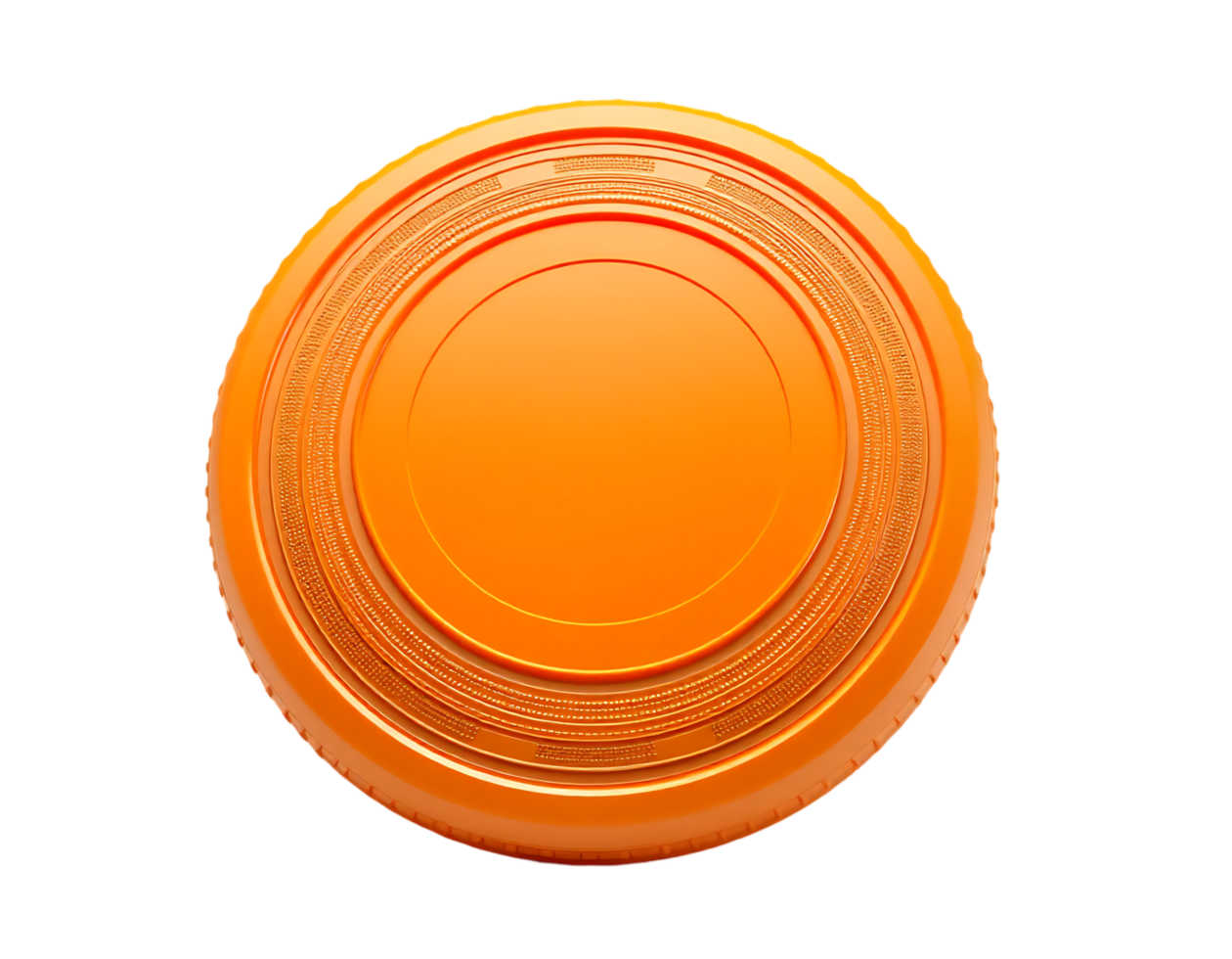 An orange clay pigeon, ready to be shot in a skeet shooting competition. png