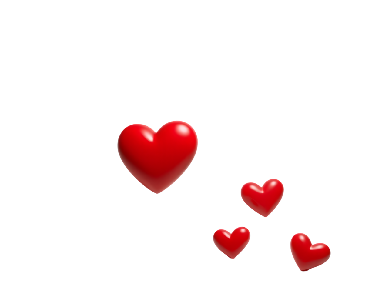 Red hearts floating png