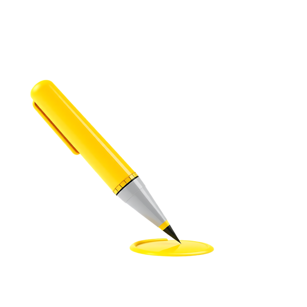 Yellow Pen Drawing a Circle png