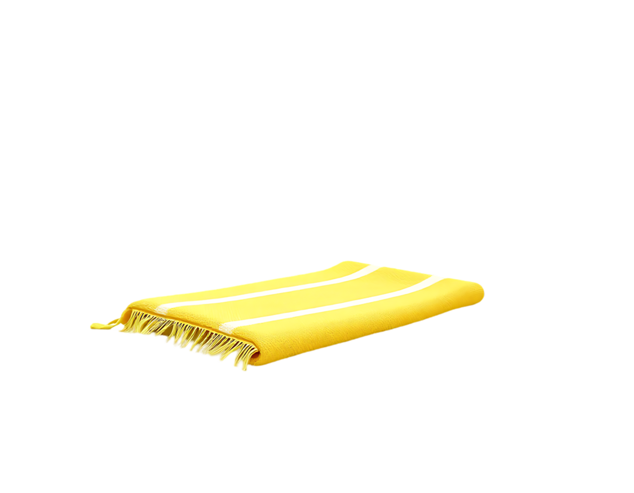 Yellow folded towel on the beach png
