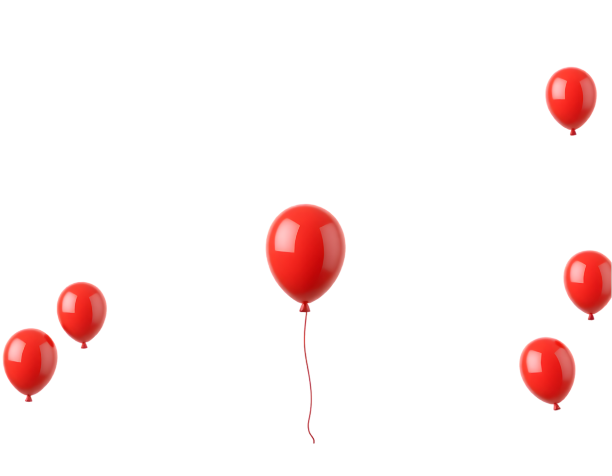 Red Balloons Floating on a Transparent Background png