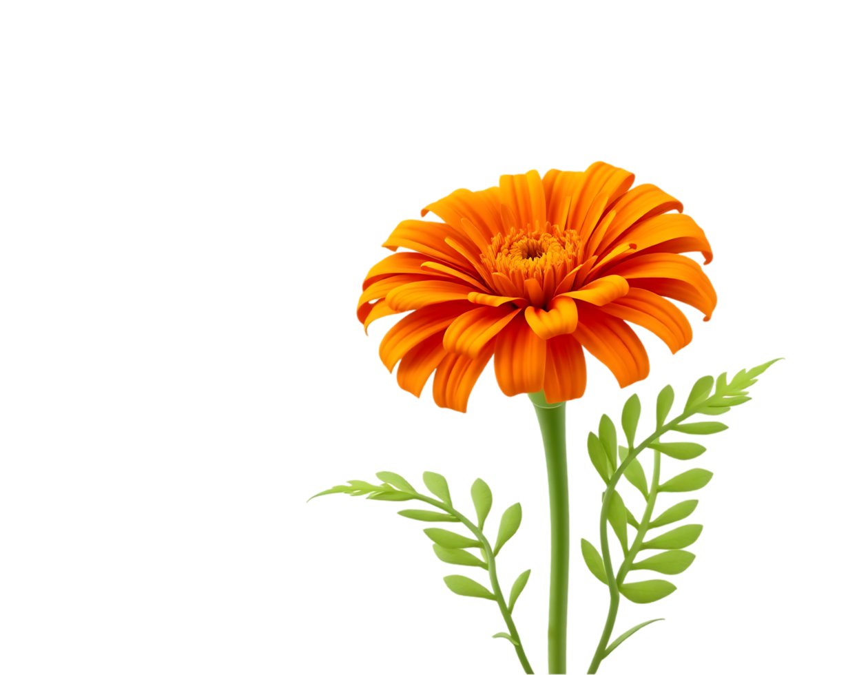 Vibrant Orange Gerbera Daisy Isolated on a Transparent Background png