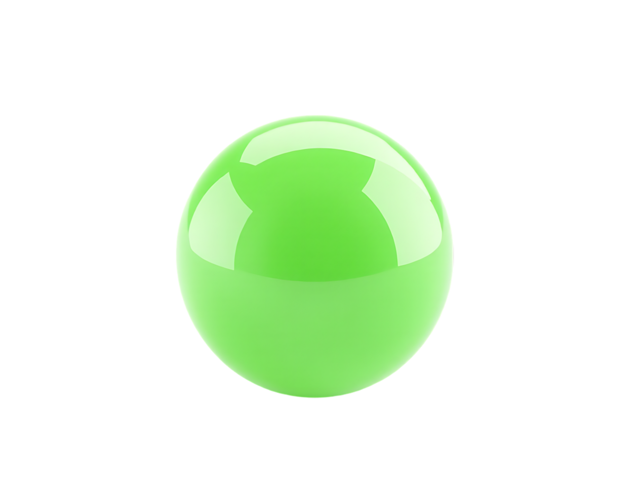 Green glossy sphere on a transparent background png