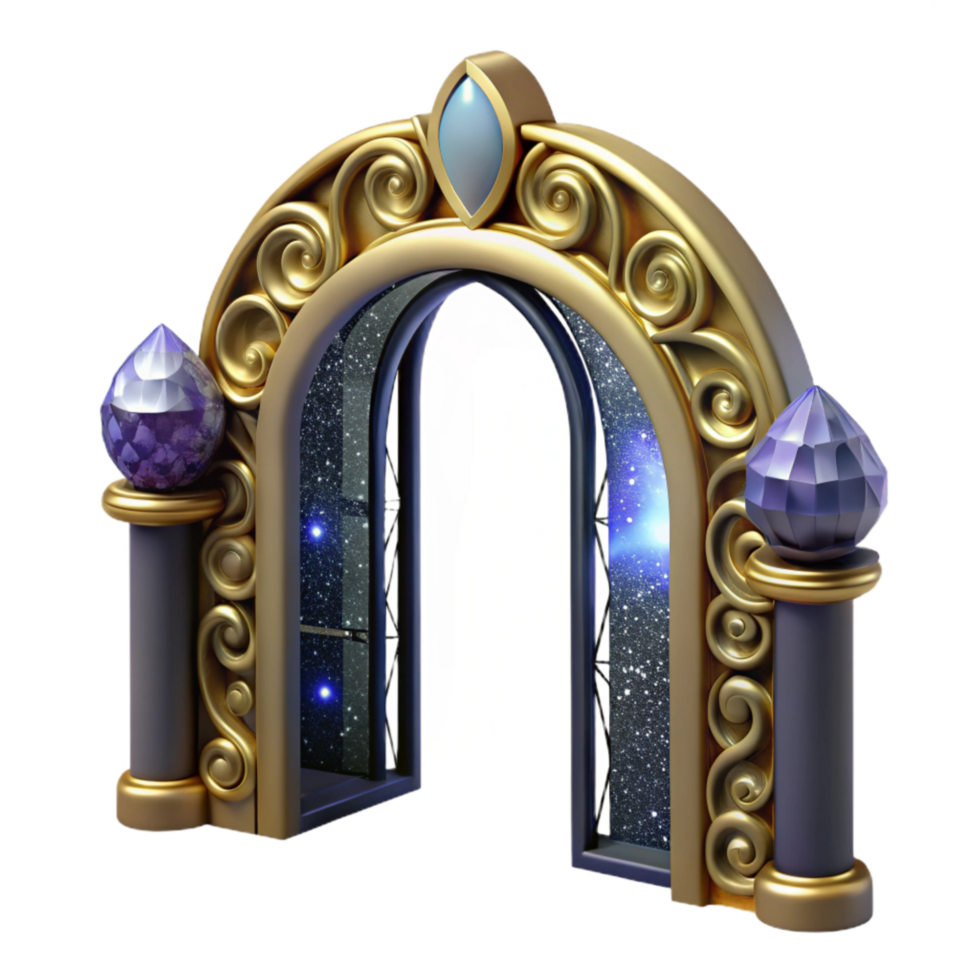 wonderful minimalist Wrought Iron Gate Archway Silhouette Cutout Element png