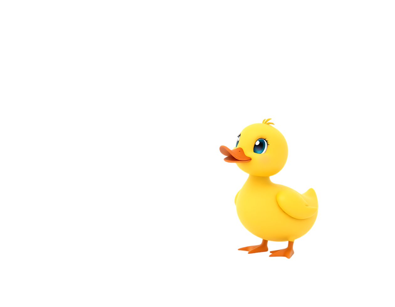 A cute yellow duck cartoon in a transparent background. png