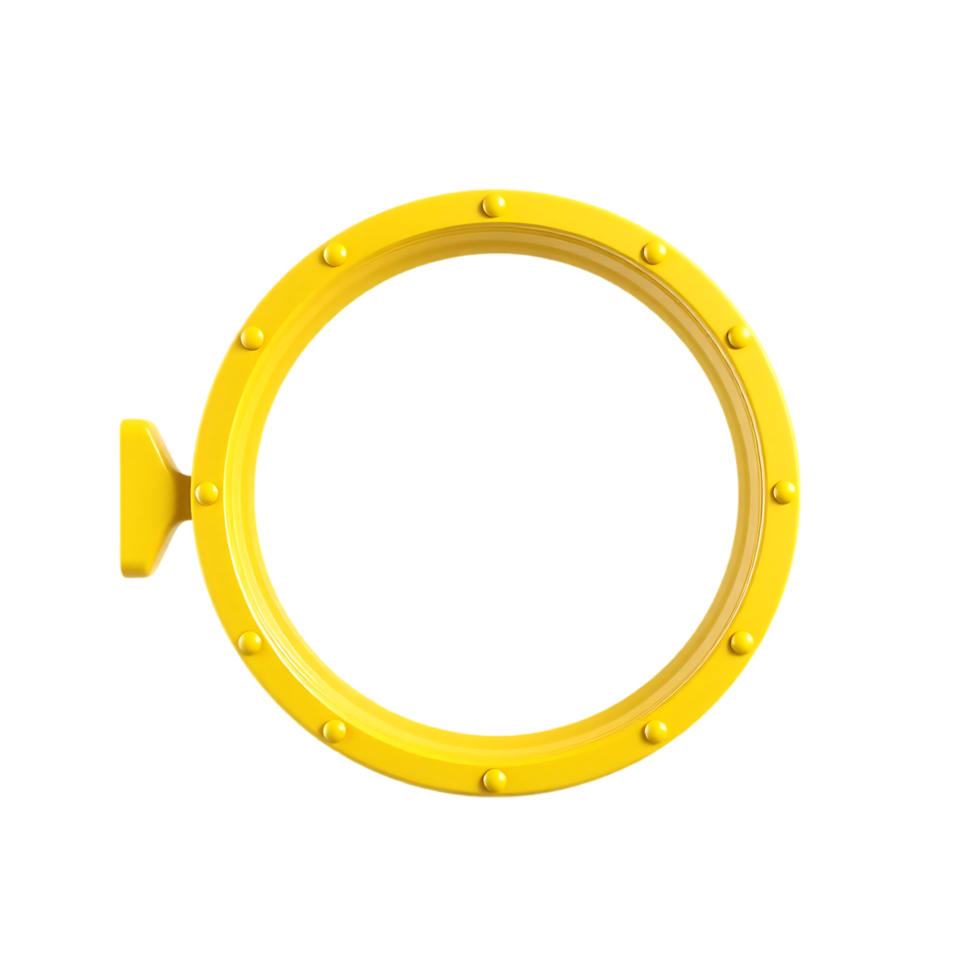 Yellow circular ring with a small projection png