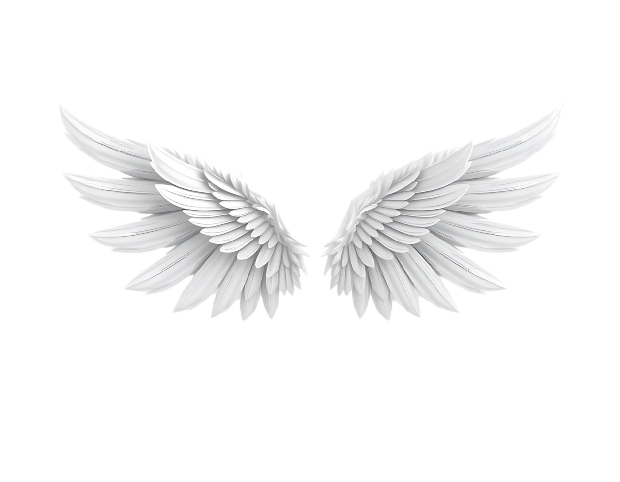 White Angel Wings Isolated on Transparent Background png