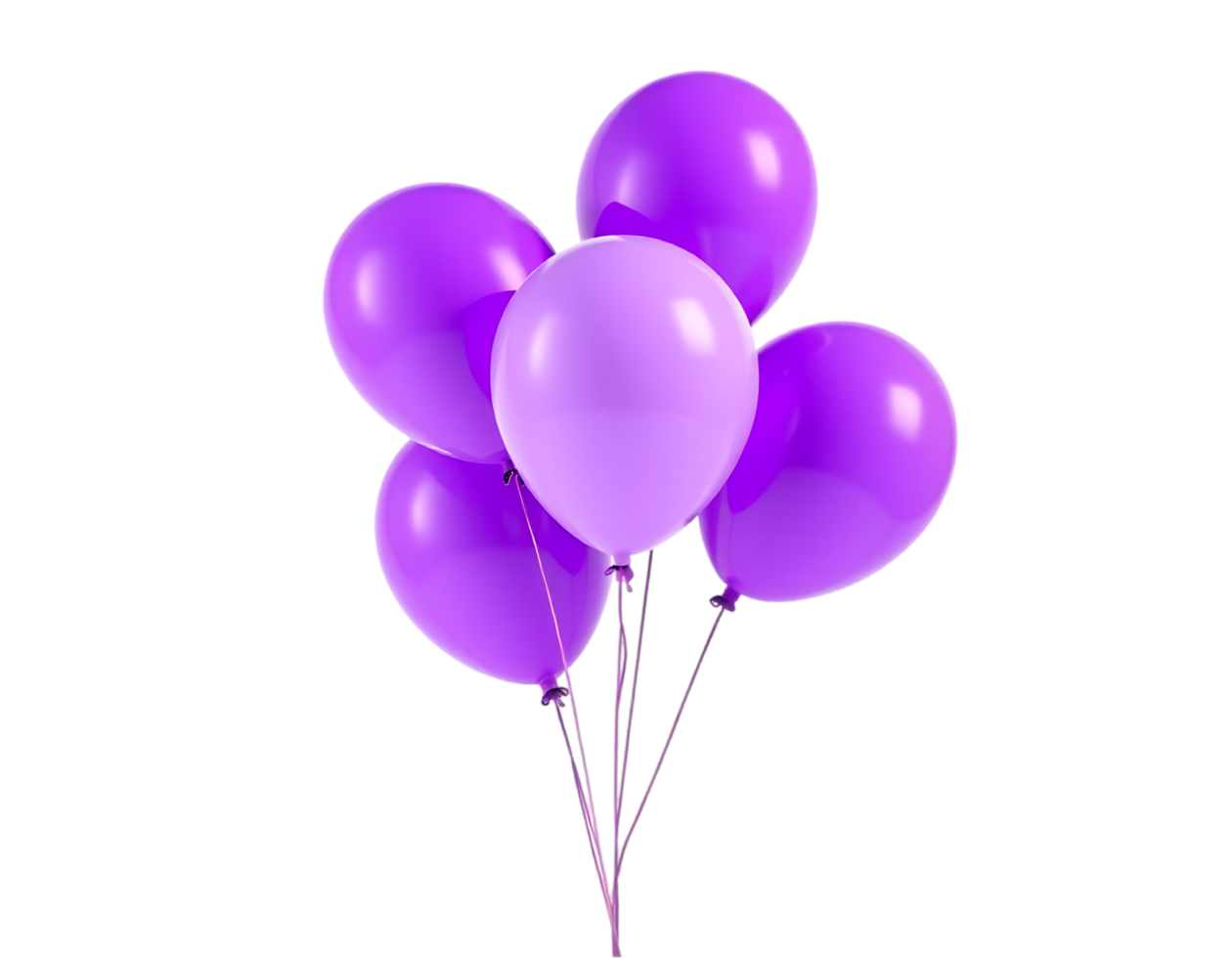 A bunch of purple balloons floating in the air. png
