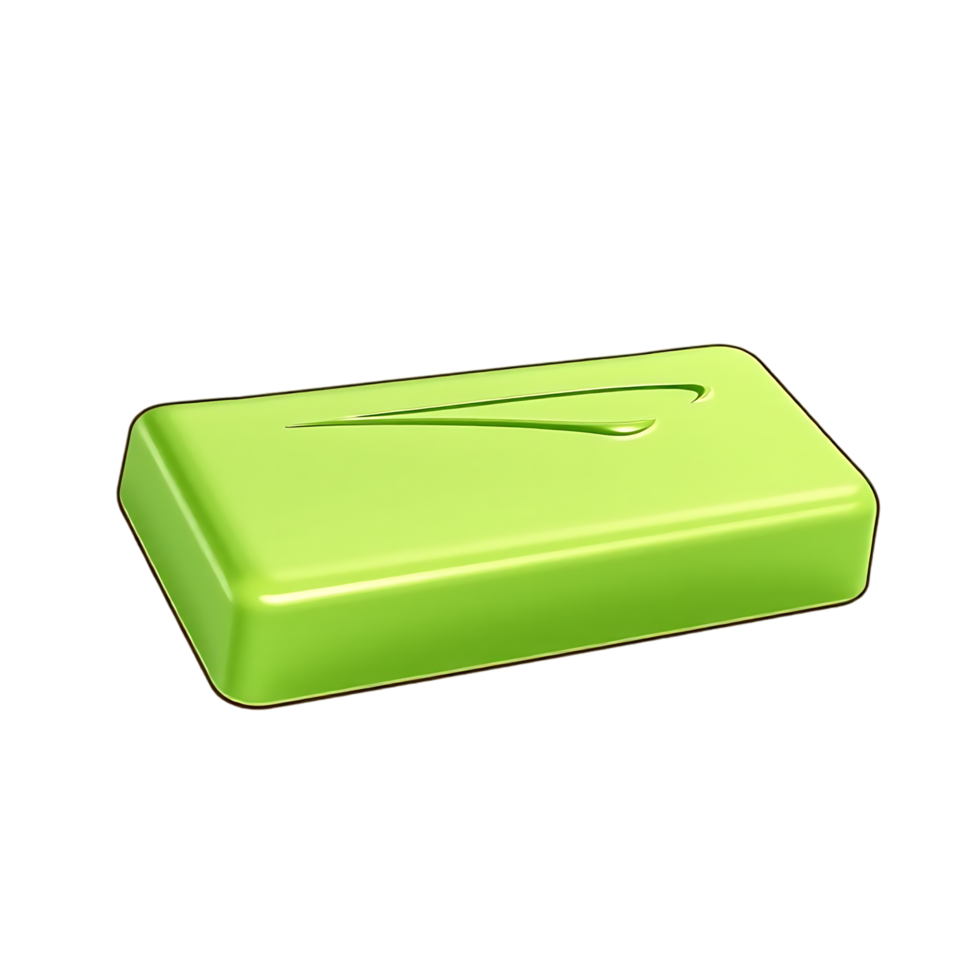 Green soap bar on a transparent background png