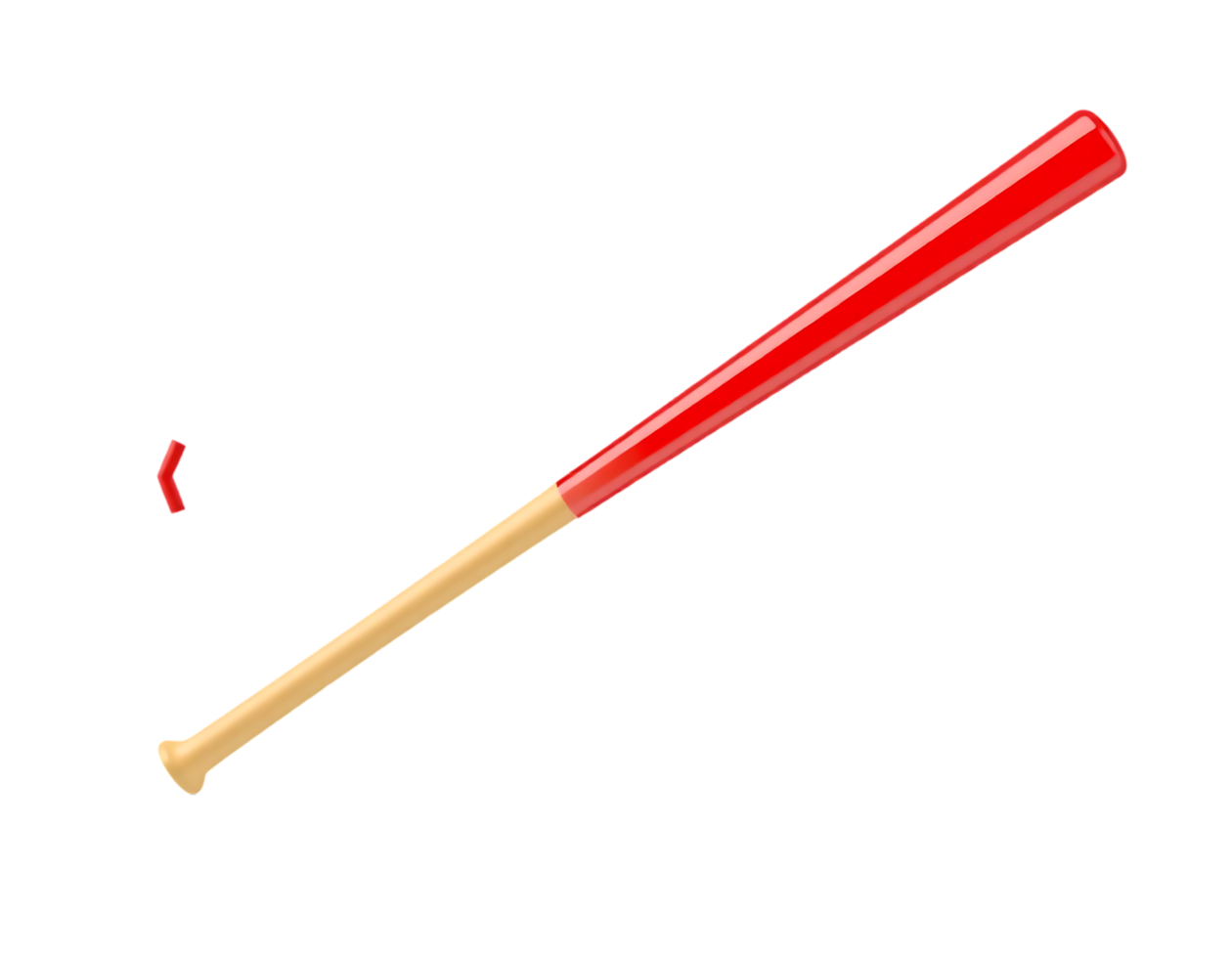 A red and wood baseball bat png