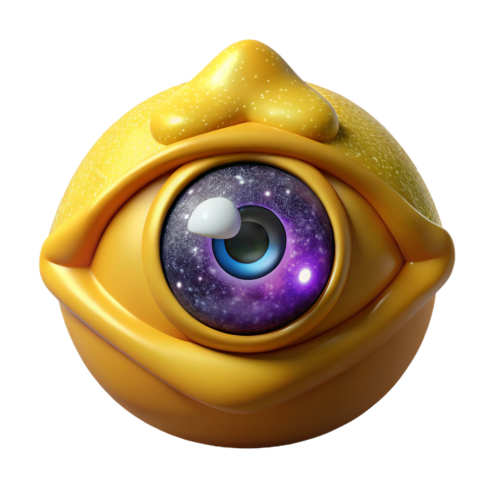 wonderful classic Yellow 3d Cartoon Character Head Isolated Element detailed png