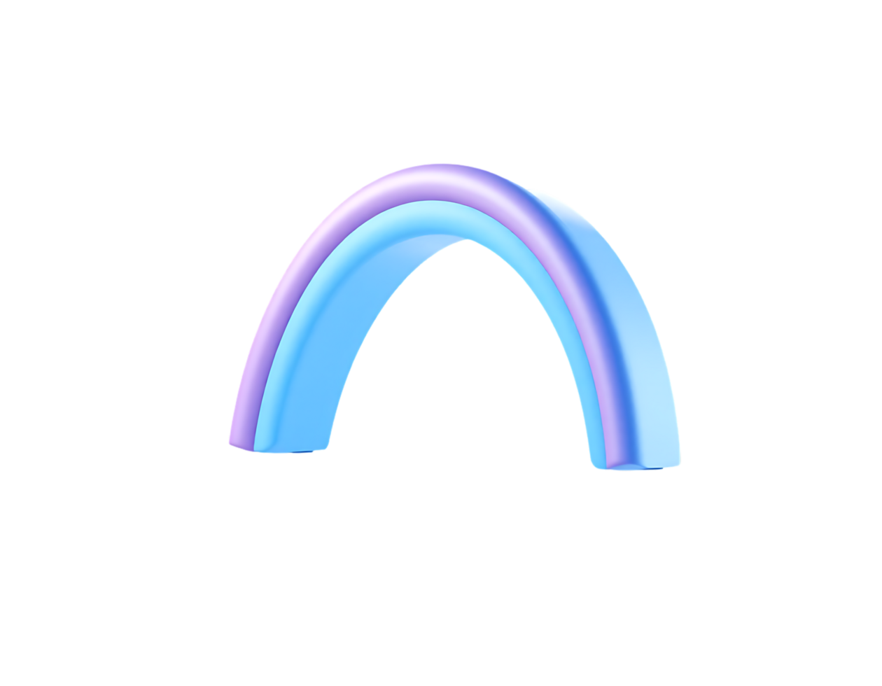 A 3D render of a blue and purple rainbow illustration png