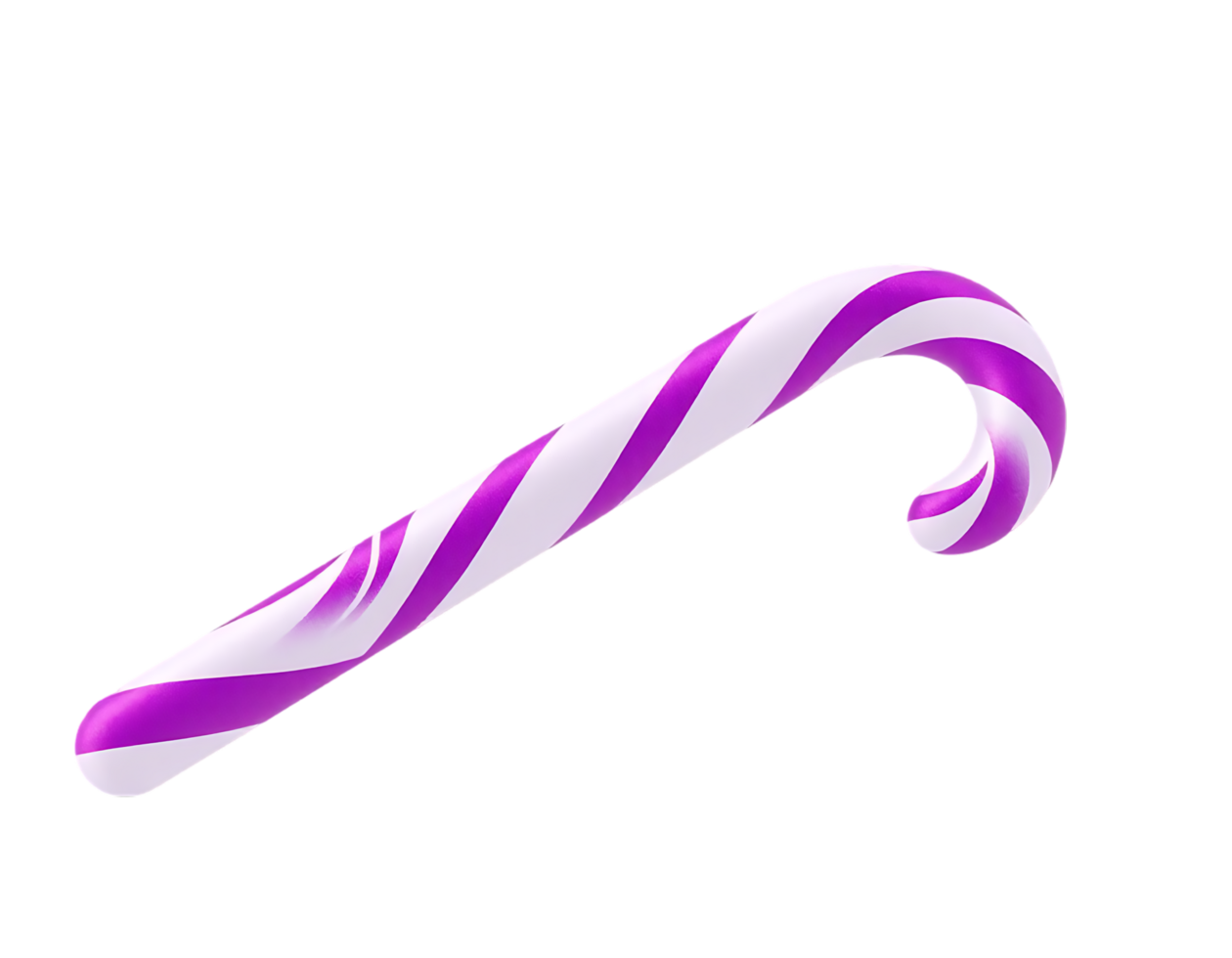 Purple and white candy cane isolated on transparent background png