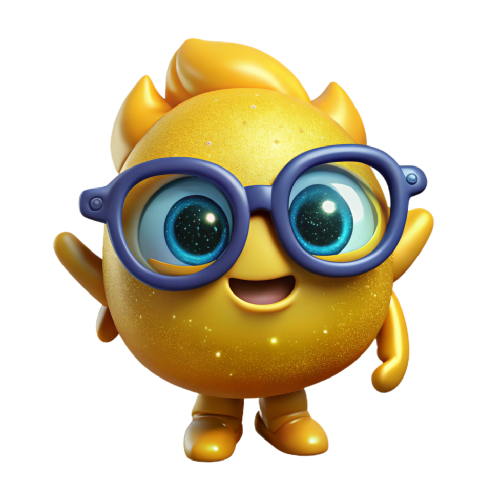 extraordinary classic Yellow 3d Cartoon Character Head Isolated Element high resolution png