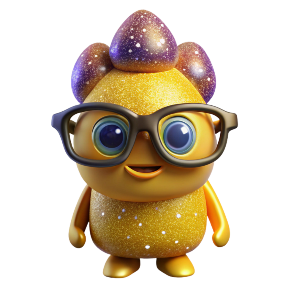 beautiful traditional Yellow 3d Cartoon Character Head Isolated Element high resolution png