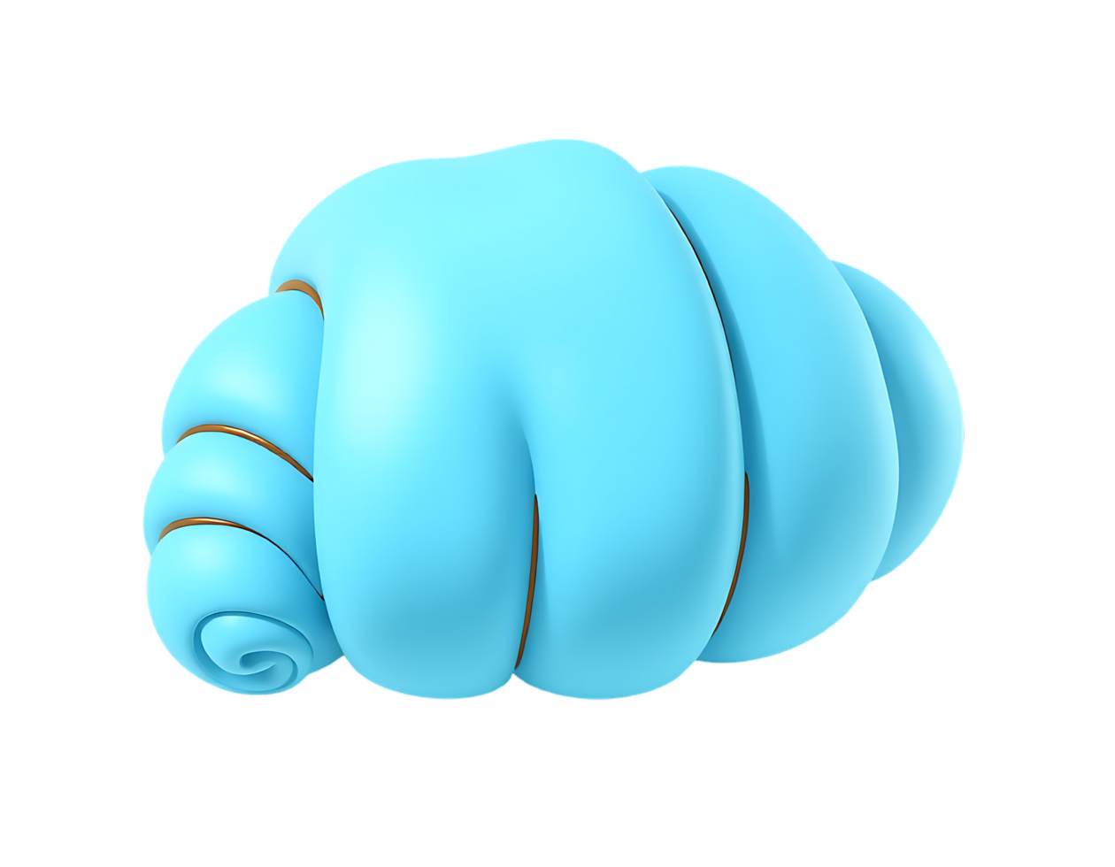 3D Render of a Blue Cloud on a Transparent Background png