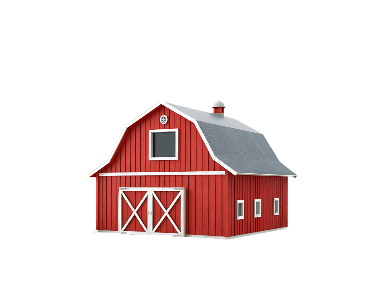 Red Barn with White Trim in the Countryside png