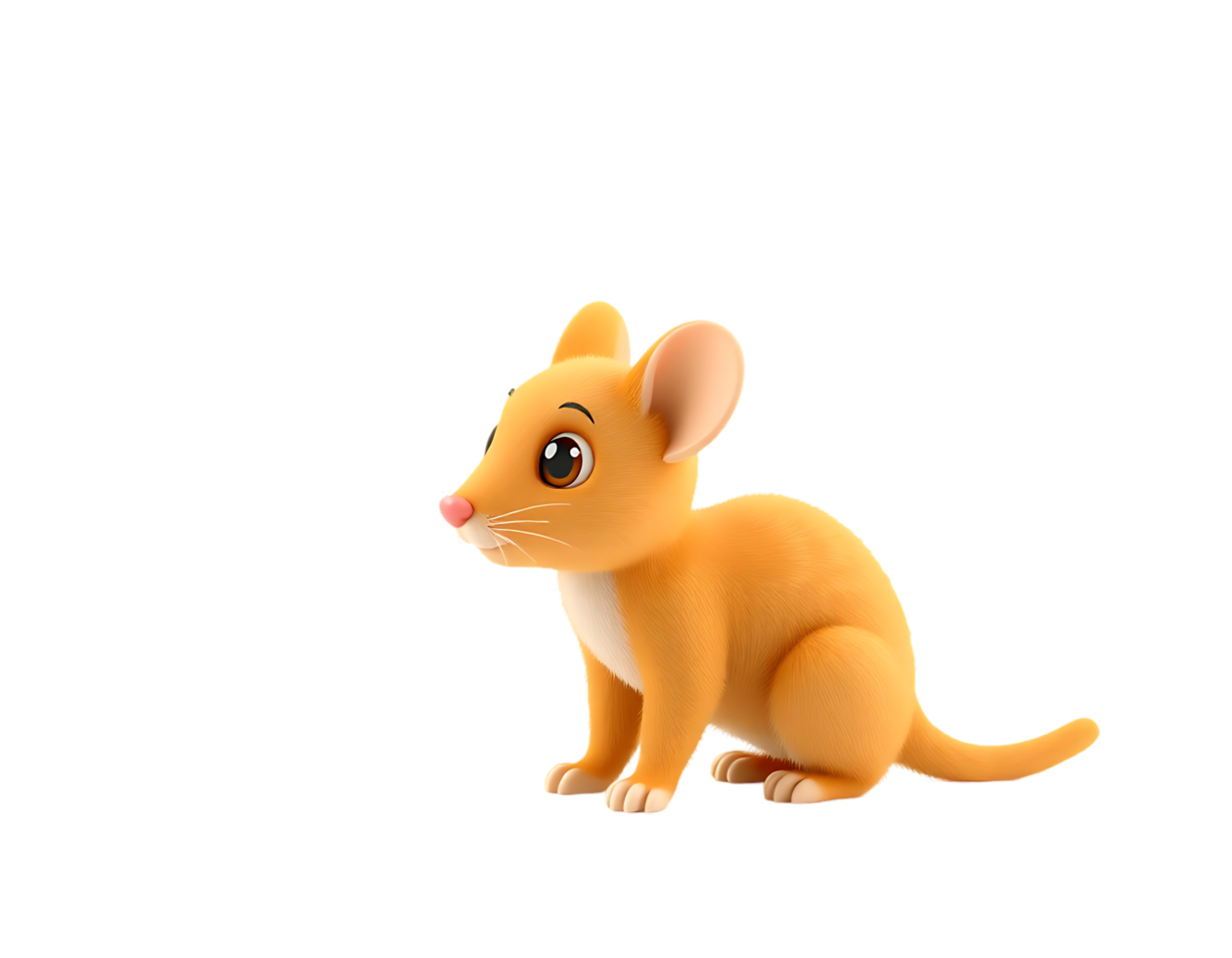 Cute cartoon mouse looking to the side png