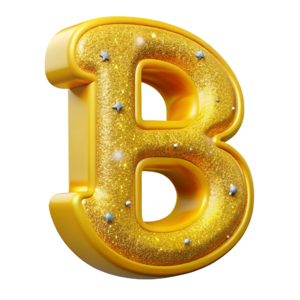 wonderful artistic Yellow Decorative Initial B Cutout high resolution png