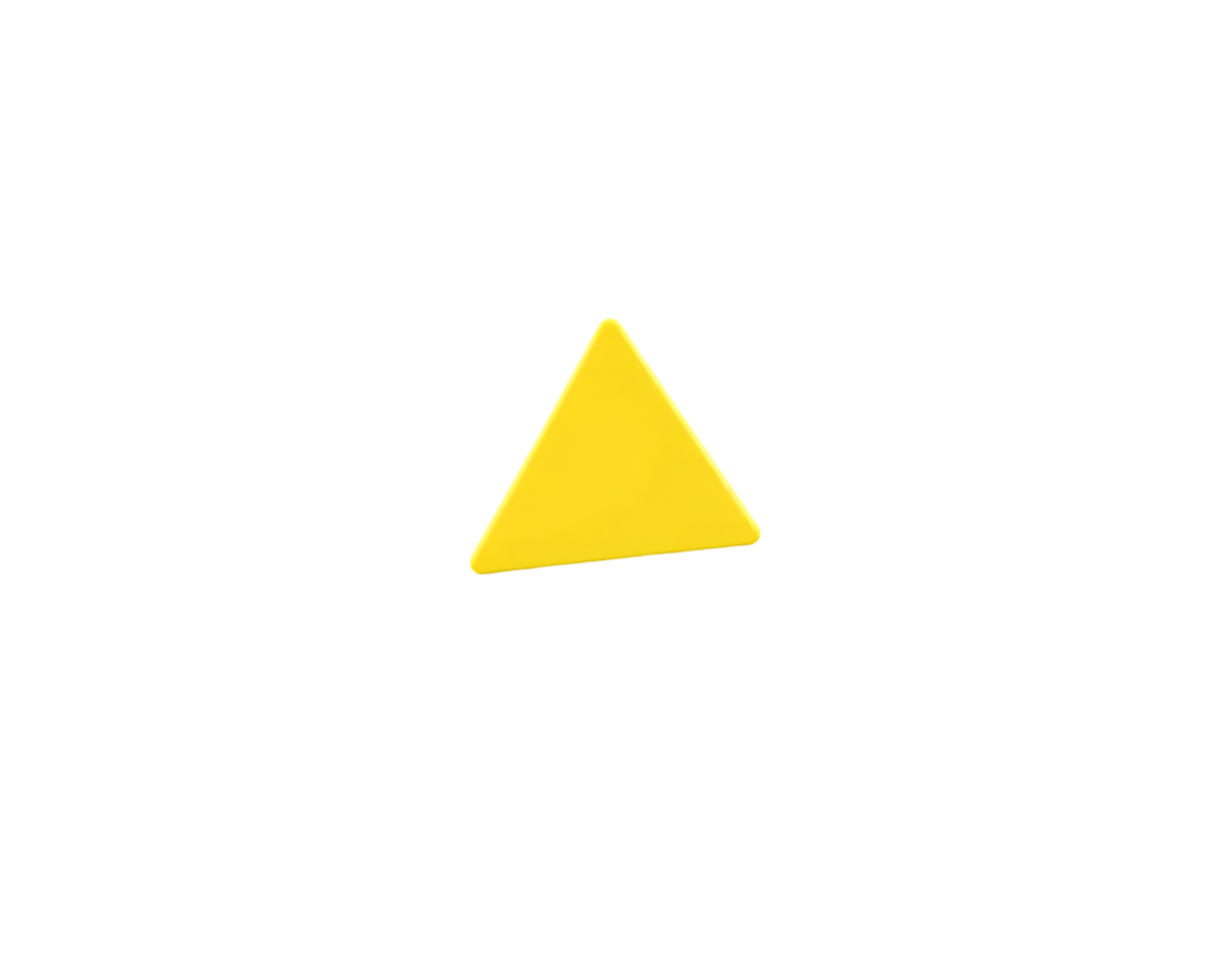 Yellow Triangle Shape on Transparent Background png