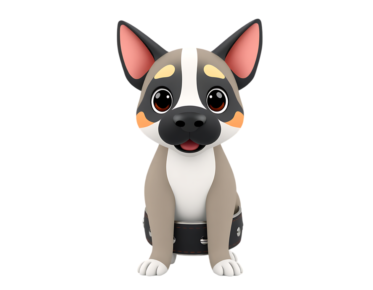 Cute cartoon dog with big eyes and happy expression png
