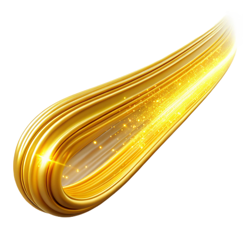 dramatic minimalist Yellow Light Trails Speed Effect Isolated premium png