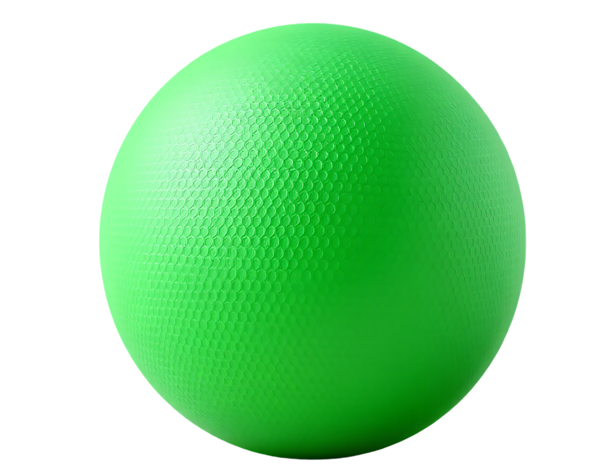 Green rubber ball with textured surface isolated on transparent background png