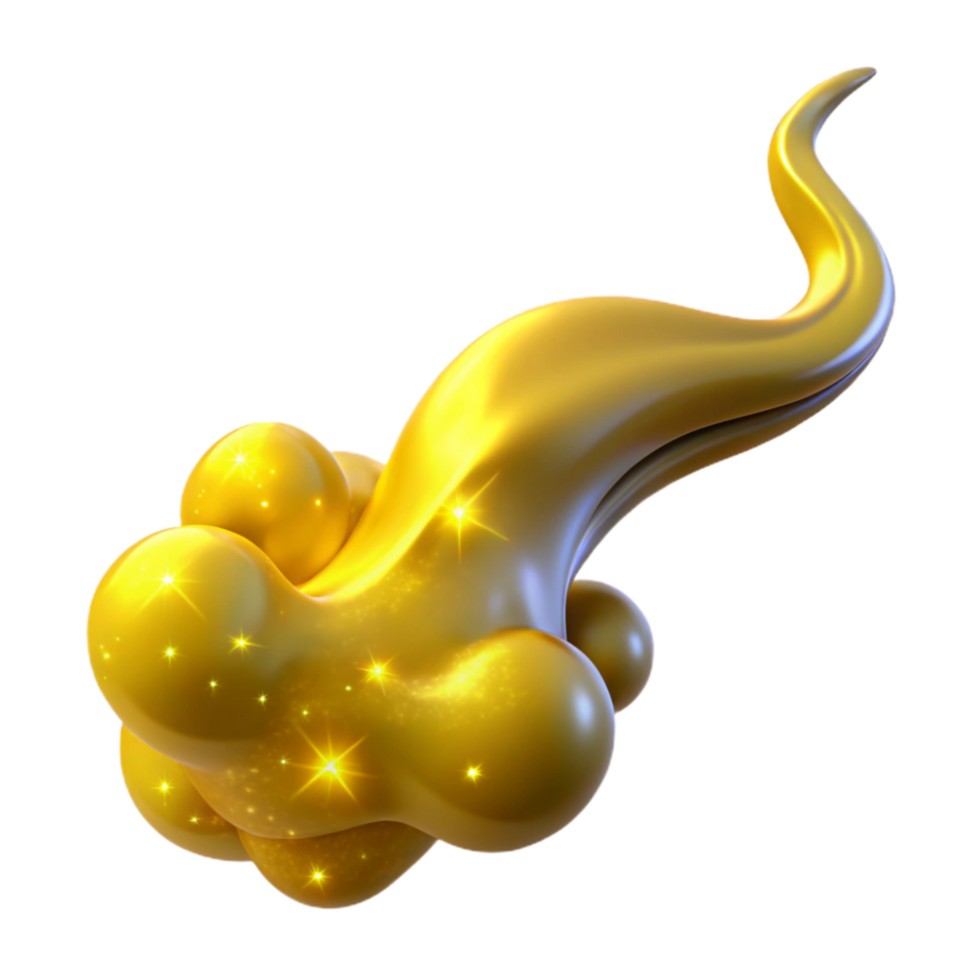 beautiful modern Yellow Smoke Trail Speed Effect Isolated Element original png