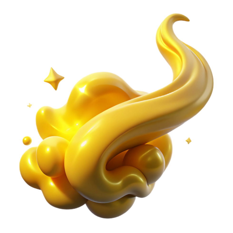 beautiful modern Yellow Smoke Trail Speed Effect Isolated Element premium png