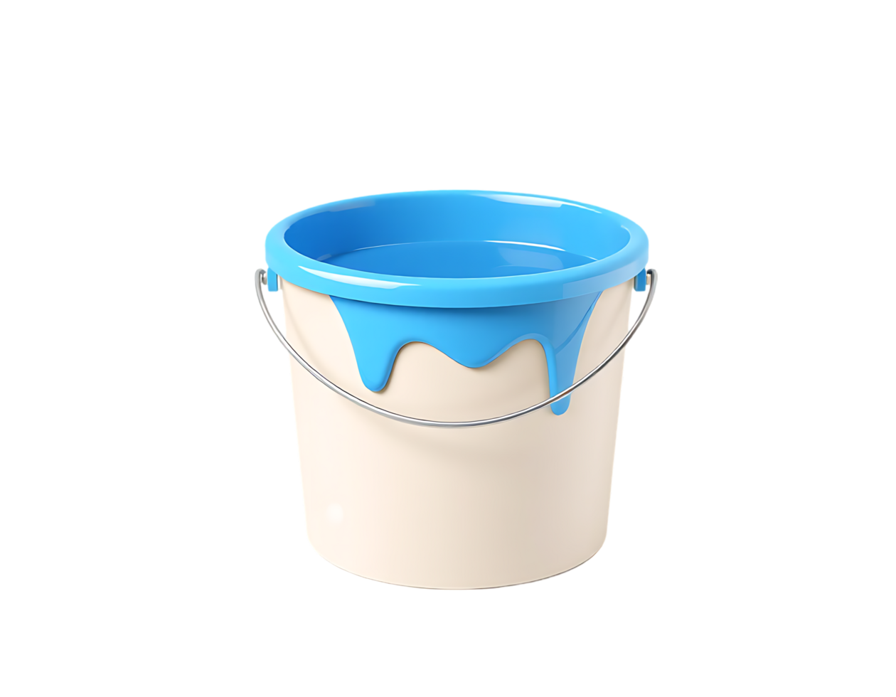 Blue paint bucket illustration isolated on transparent background png