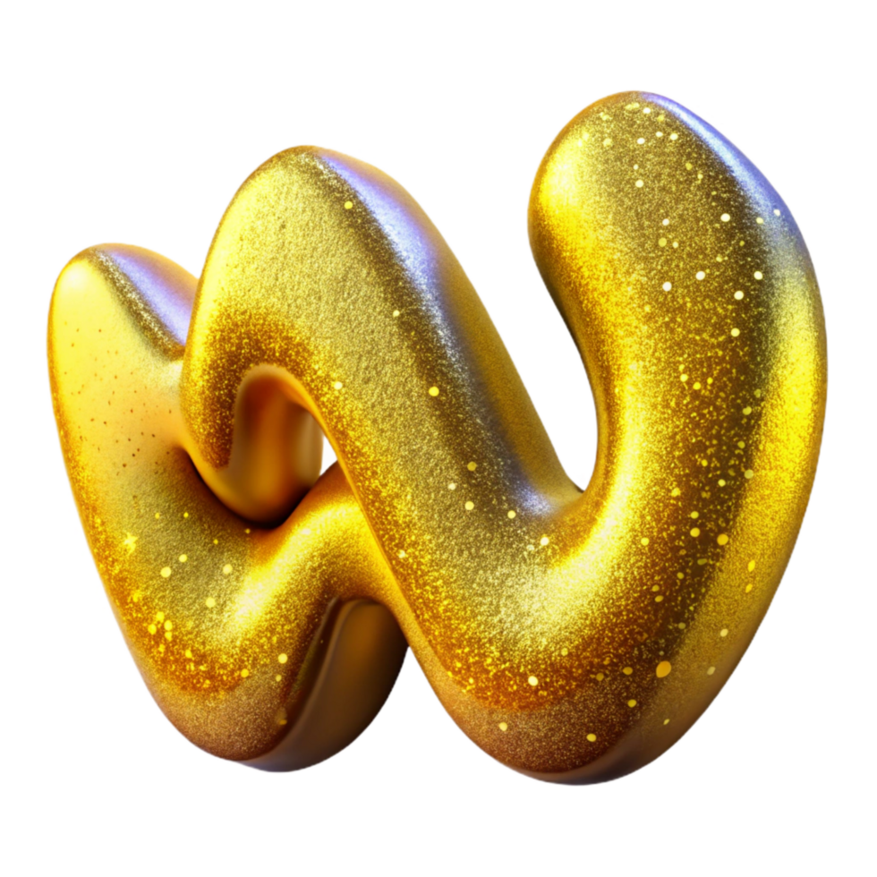 impressive minimalist Yellow Underlined Letter W Isolated png
