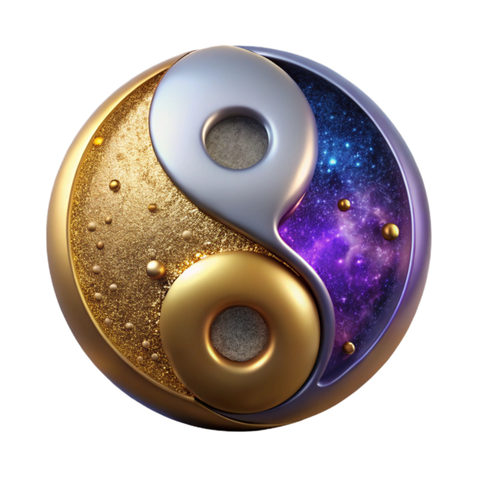 elegant artistic Yin Yang Symbol Balance Harmony Cutout Element premium png