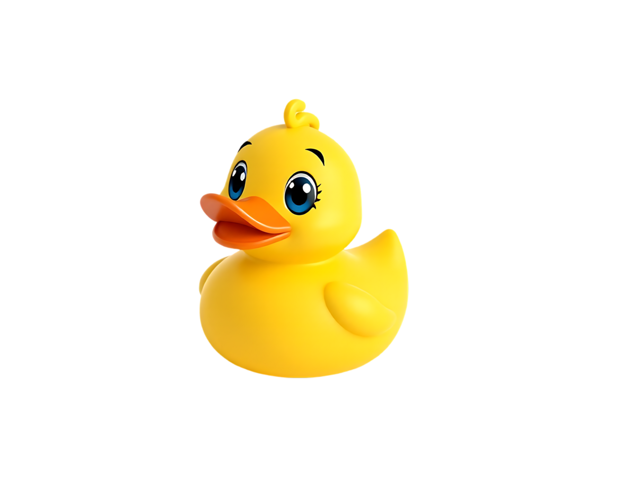 Cute yellow rubber duck floating in the bath png