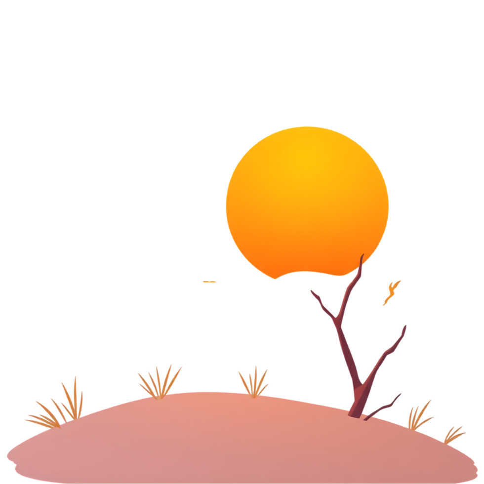 Sunset Over Desert Landscape png