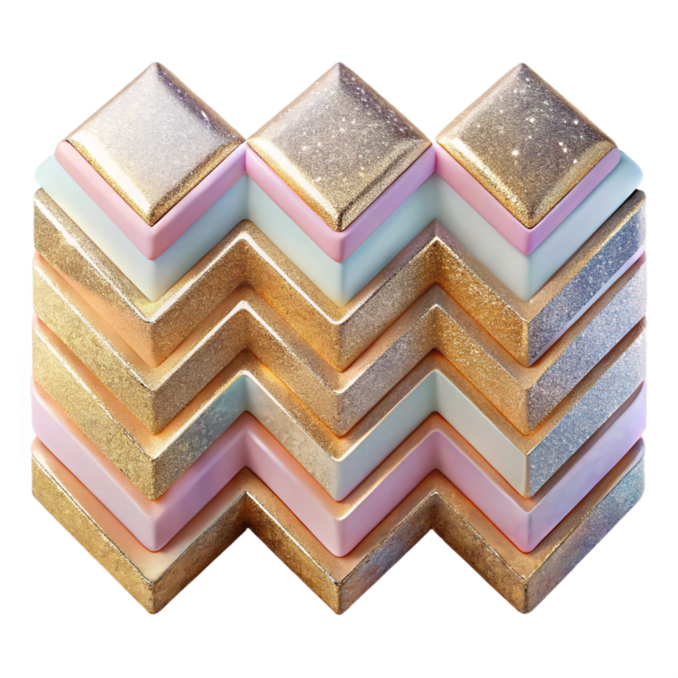 elegant modern Zigzag Stripes Illusion Transparent Background with Pastel Colors premium png
