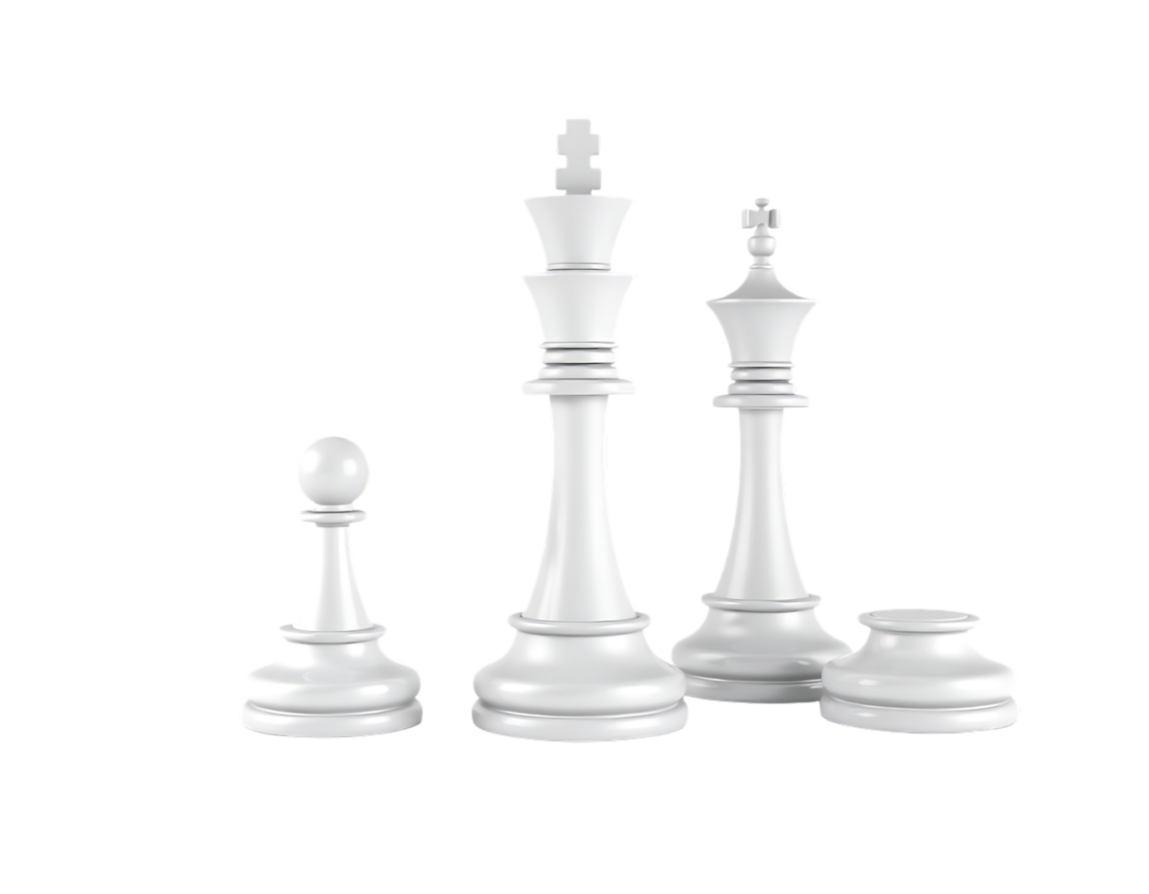 White Chess Pieces on a Transparent Background png