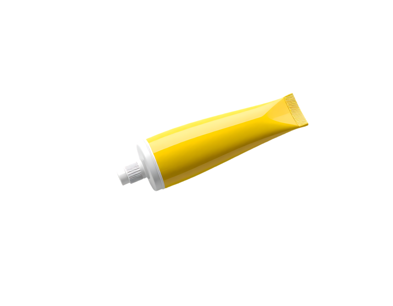 Yellow tube of cream or ointment isolated on white background png
