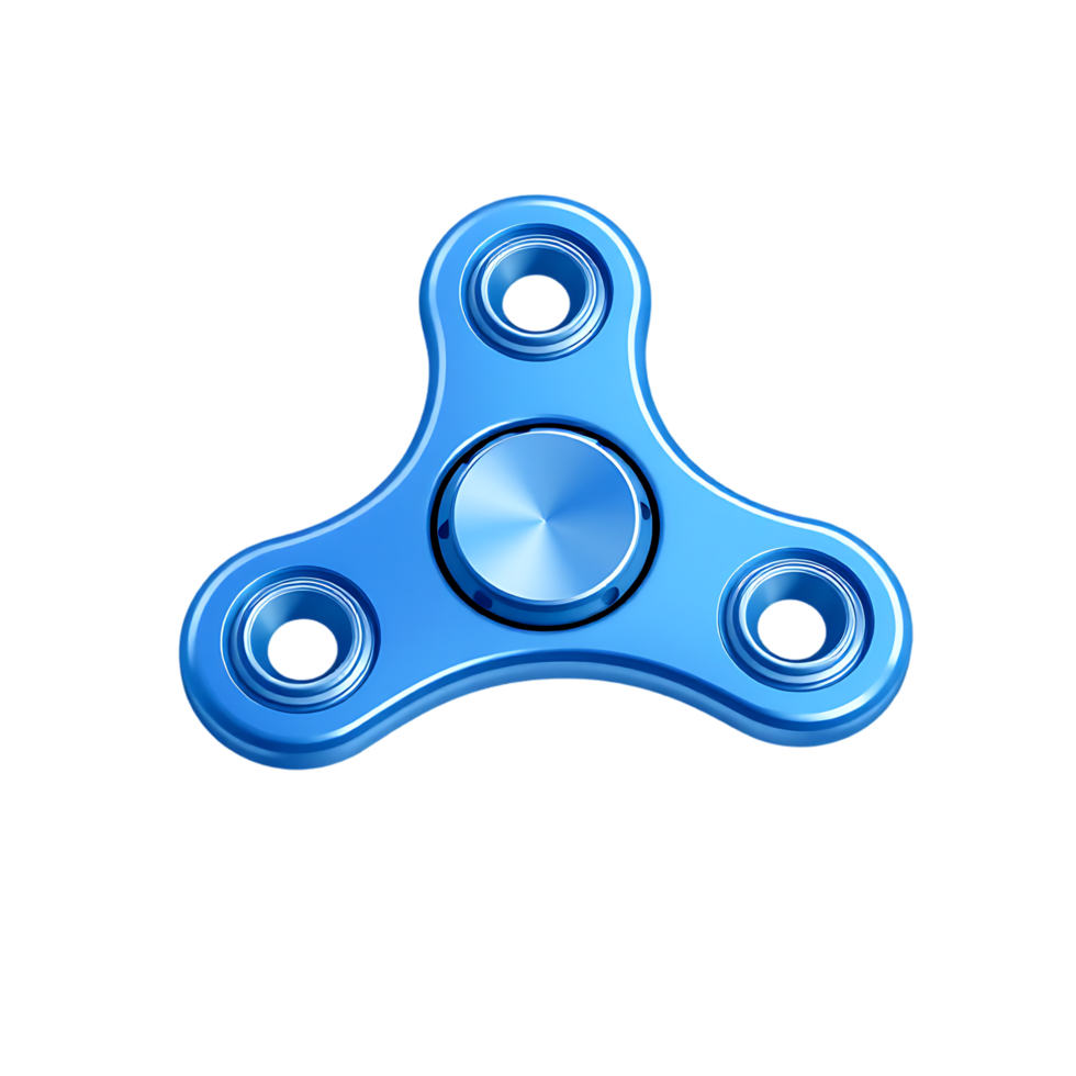 Blue Fidget Spinner Toy Isolated on Transparent Background png