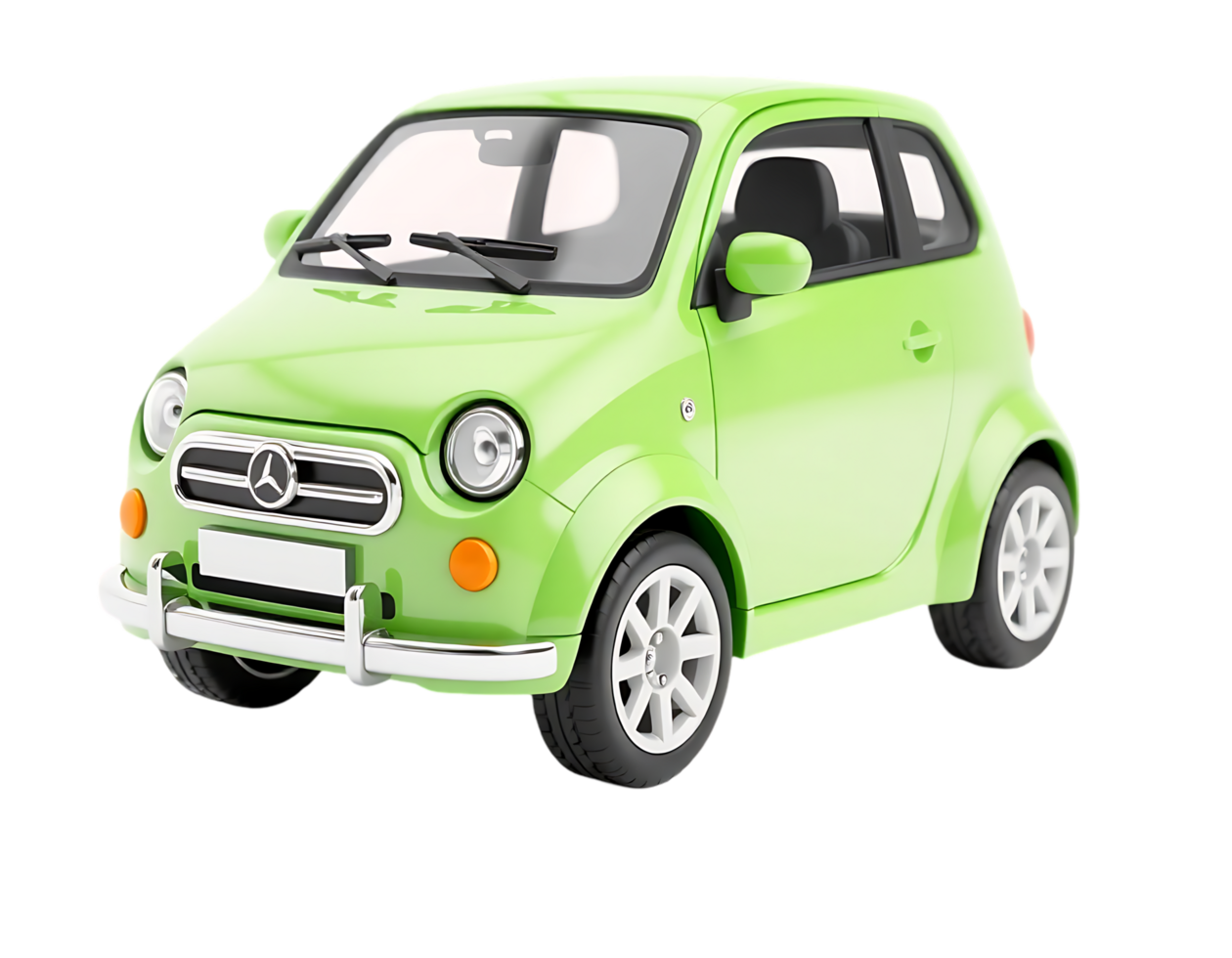 Green Retro Car on Transparent Background png